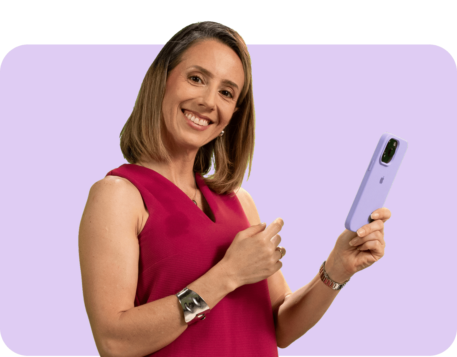 Persona con teléfono Banco W