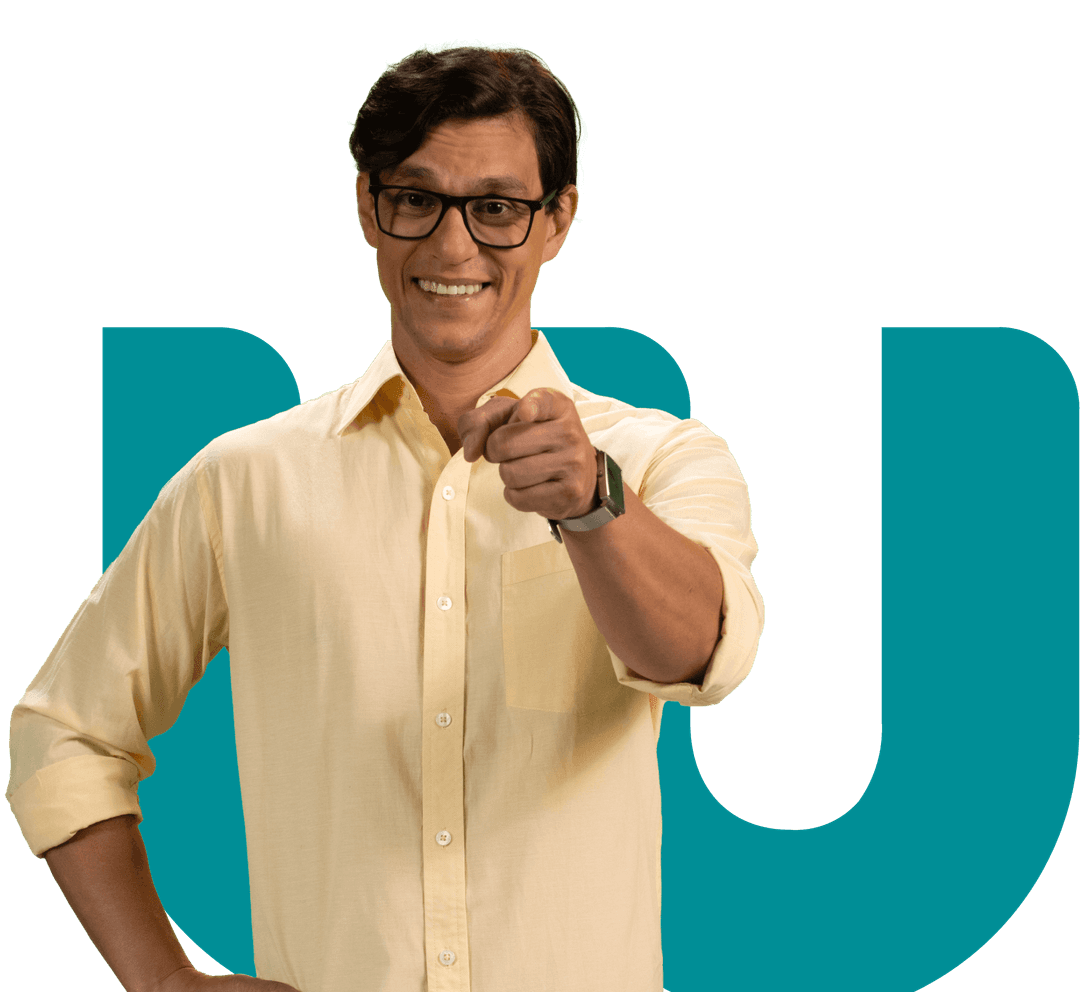 Hombre sonriente con el pulgar arriba