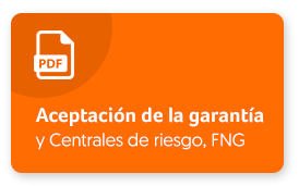 Ver Aceptación de la garantía y Centrales de riesgo, FNG.